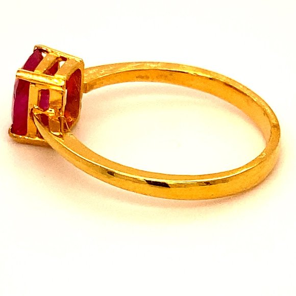 Burmese Ruby 1.92ct Solid 22K Yellow Gold Ring - Picture 5 of 6